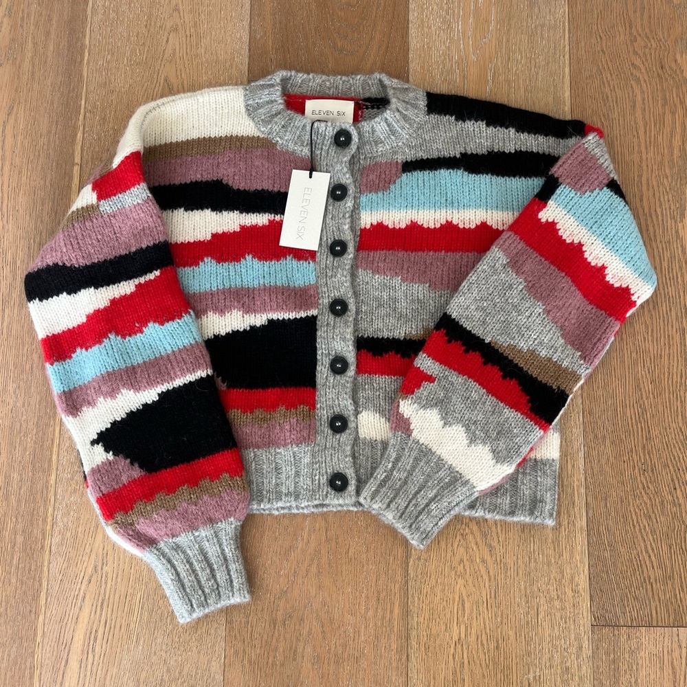 Eleven Six Zaria Colorful Striped Cardigan XS/s NWT